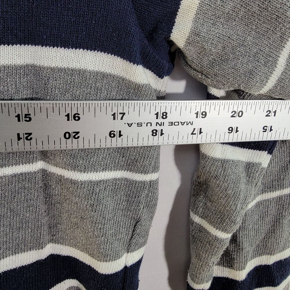 Basic Elements Gray Striped Full Zip Sweater Cott… - image 6